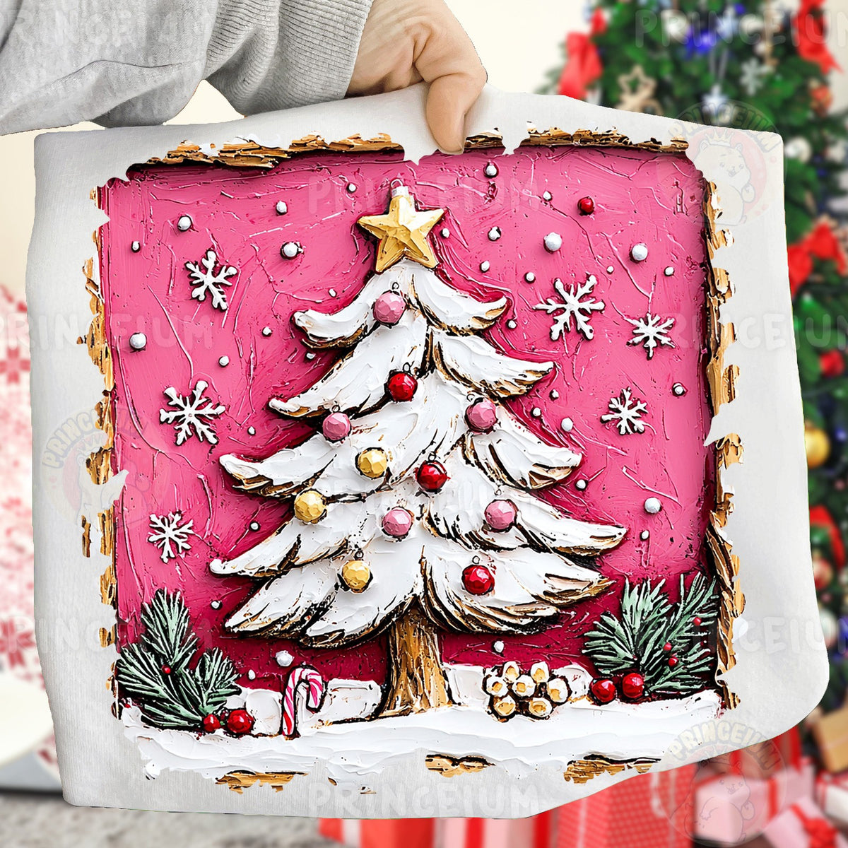 Painted Pink Christmas Tree