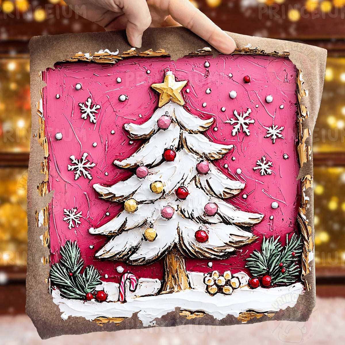Painted Pink Christmas Tree