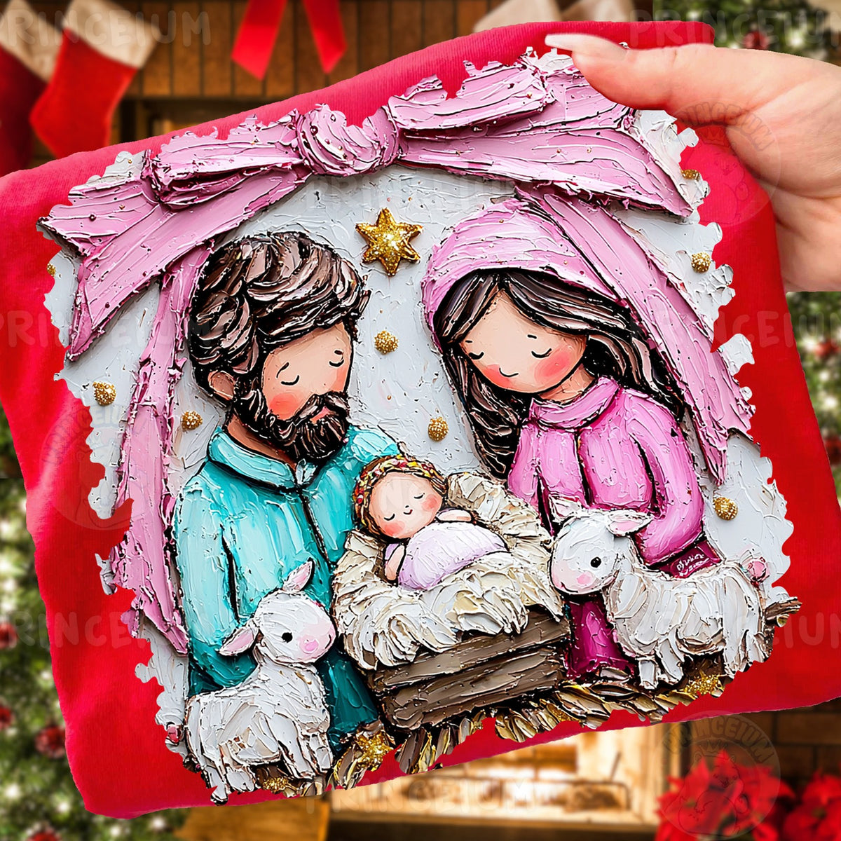 Painted Pink Nativity