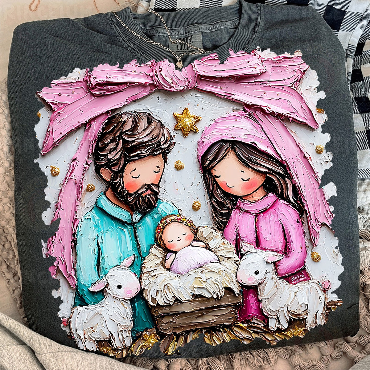 Painted Pink Nativity