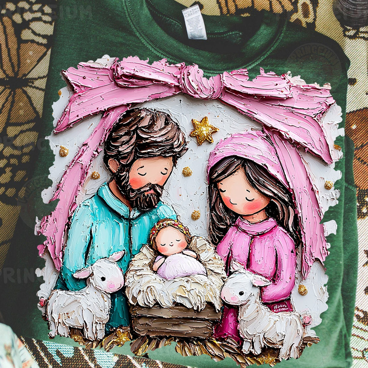 Painted Pink Nativity
