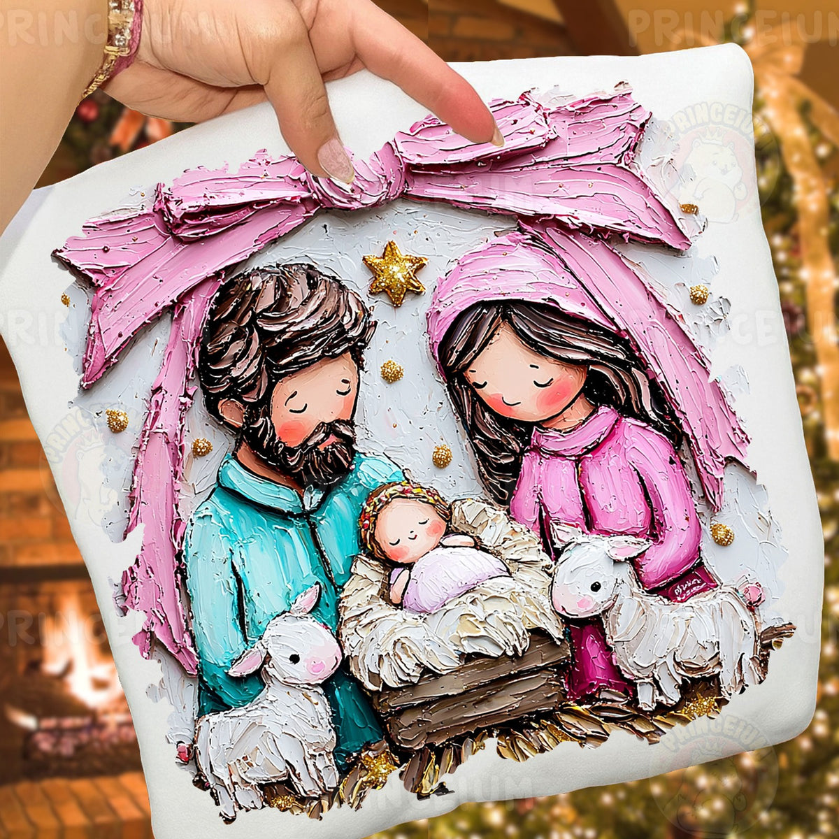Painted Pink Nativity
