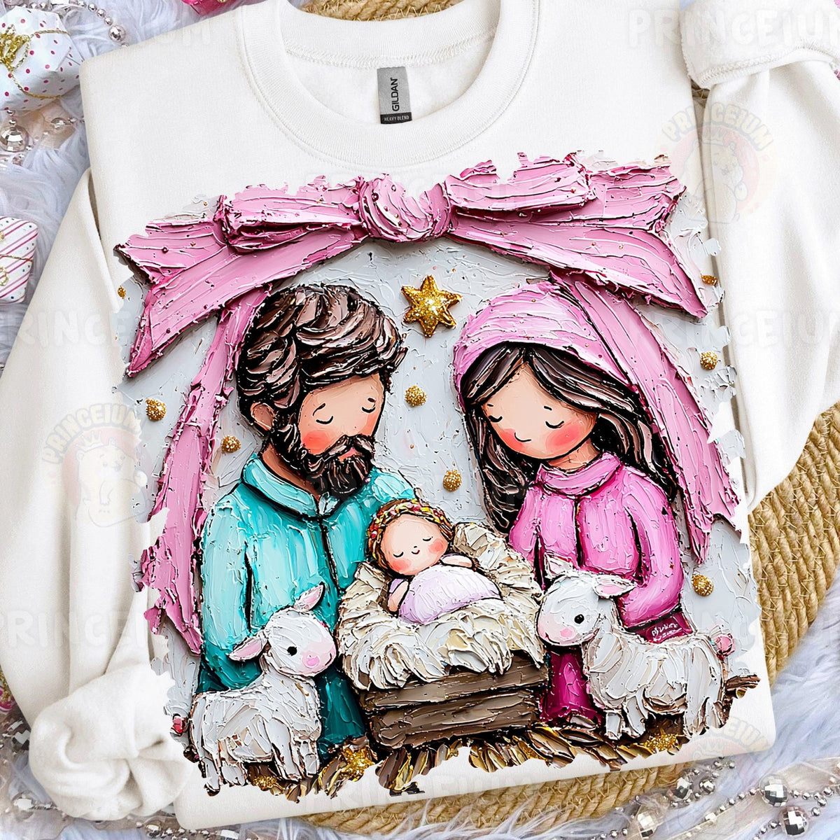Painted Pink Nativity
