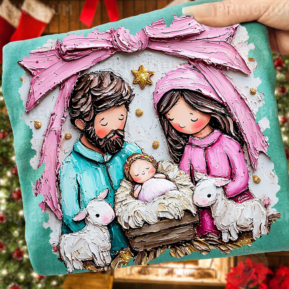 Painted Pink Nativity
