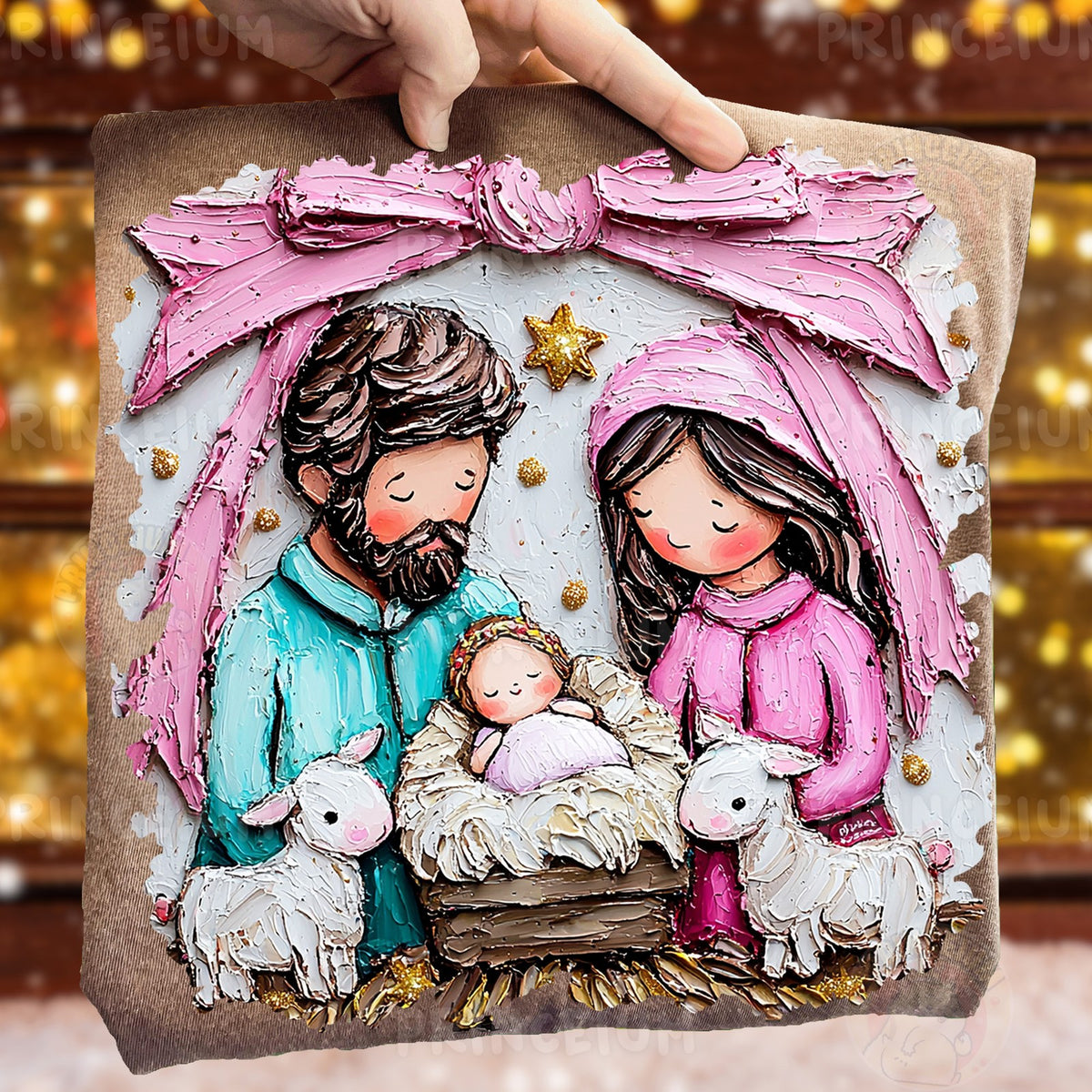 Painted Pink Nativity