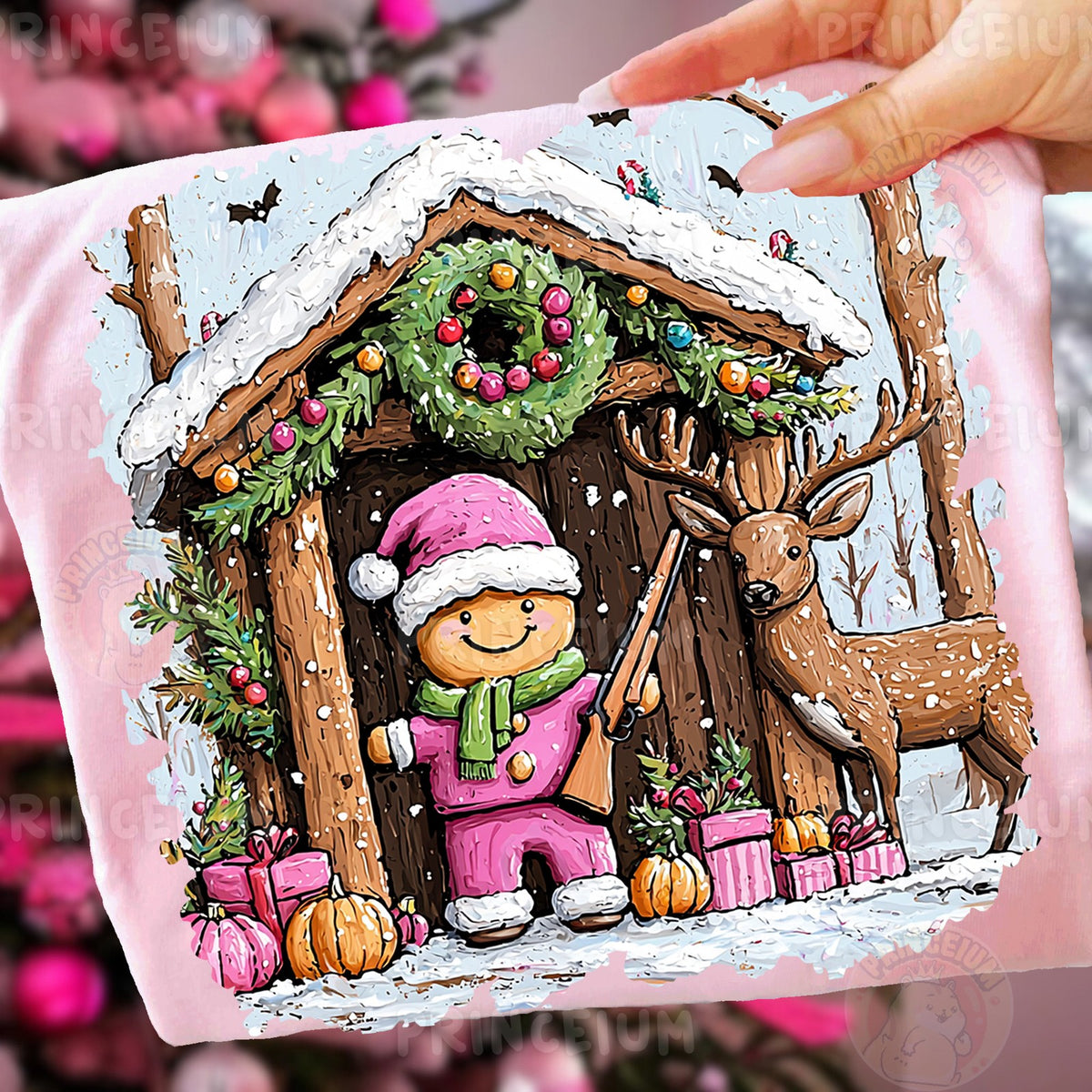Gingerbread Cabin Christmas Deer
