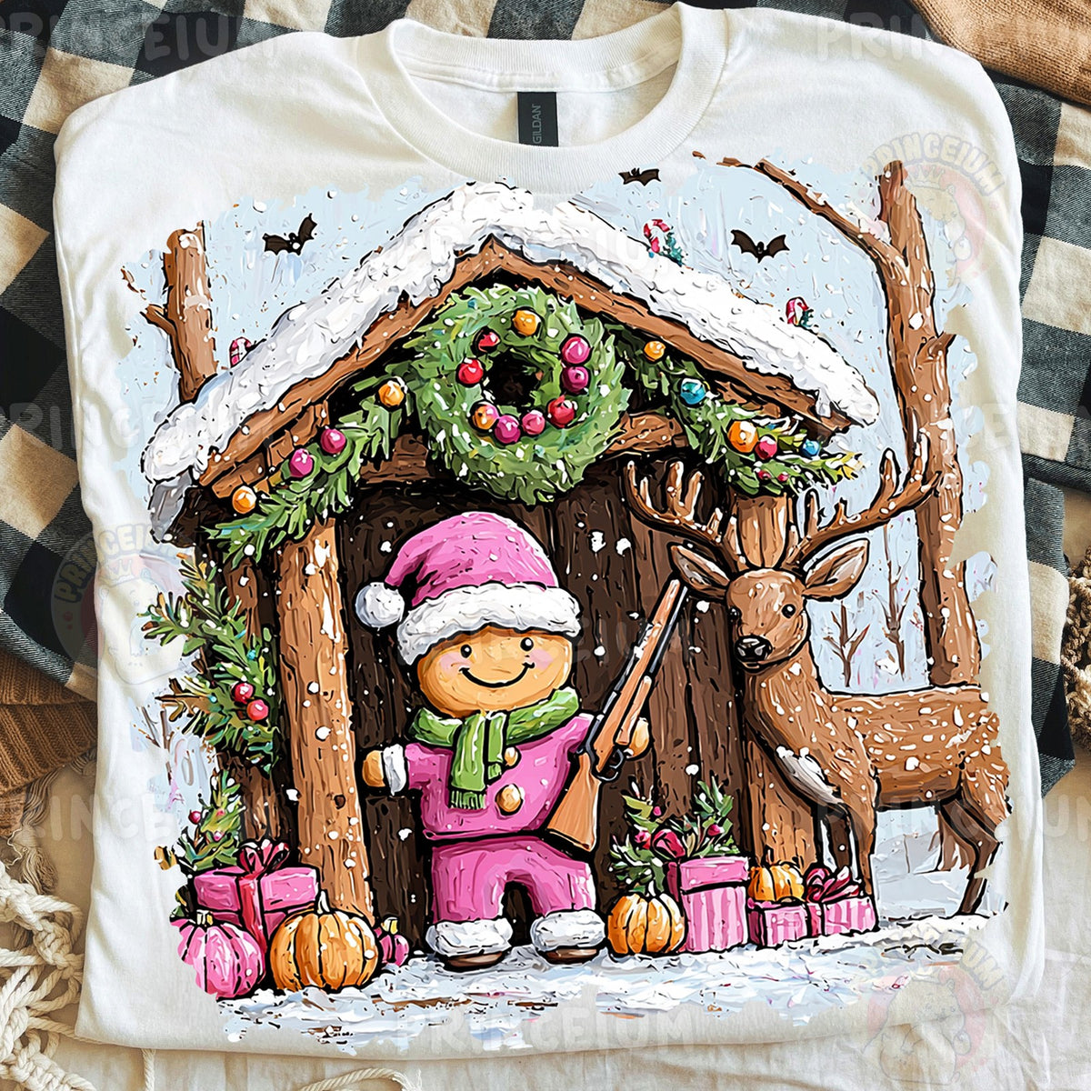 Gingerbread Cabin Christmas Deer