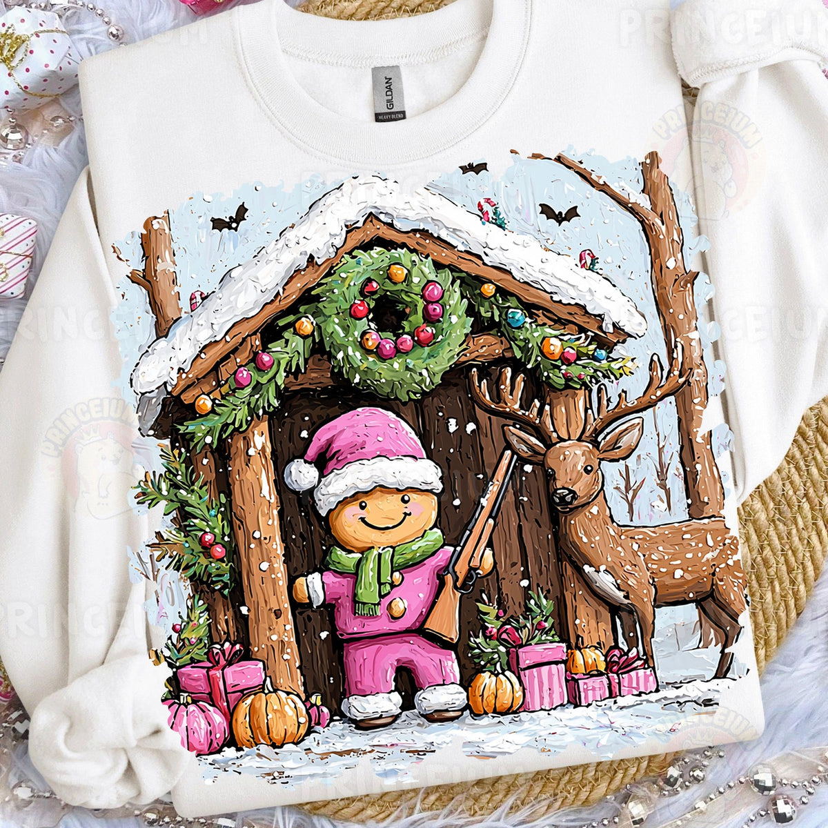 Gingerbread Cabin Christmas Deer