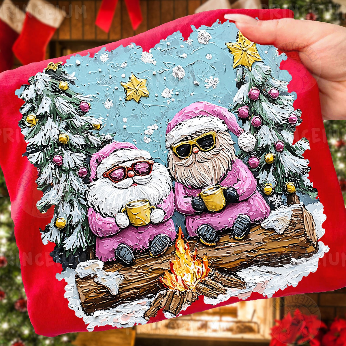 Pink Santa Besties Campfire Coffee