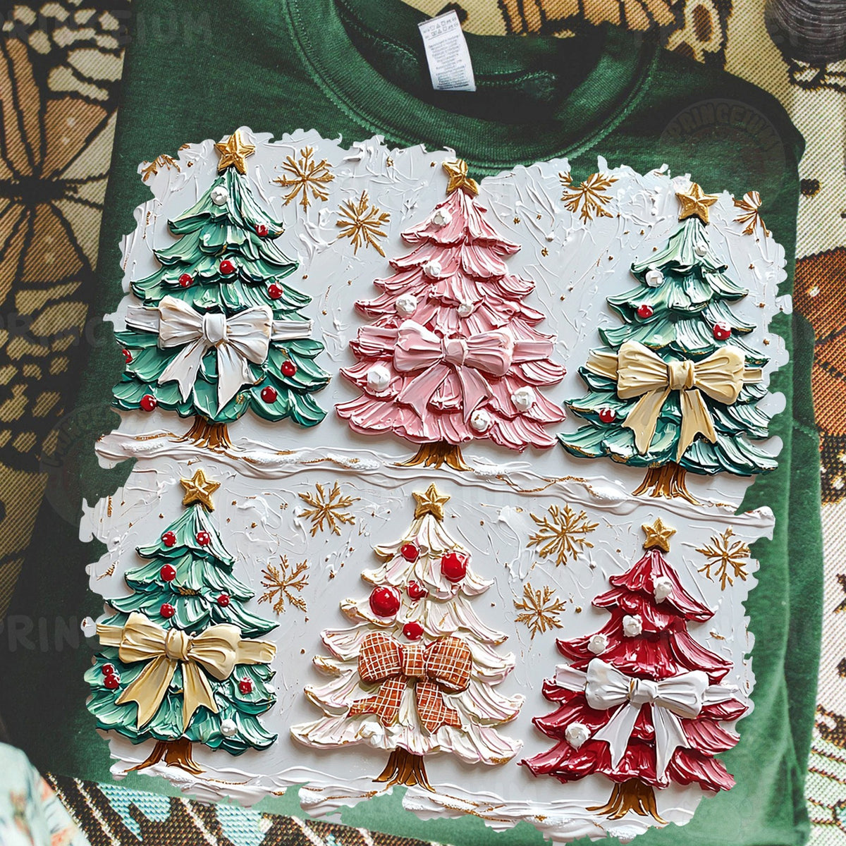 Puffy Paint Christmas Trees
