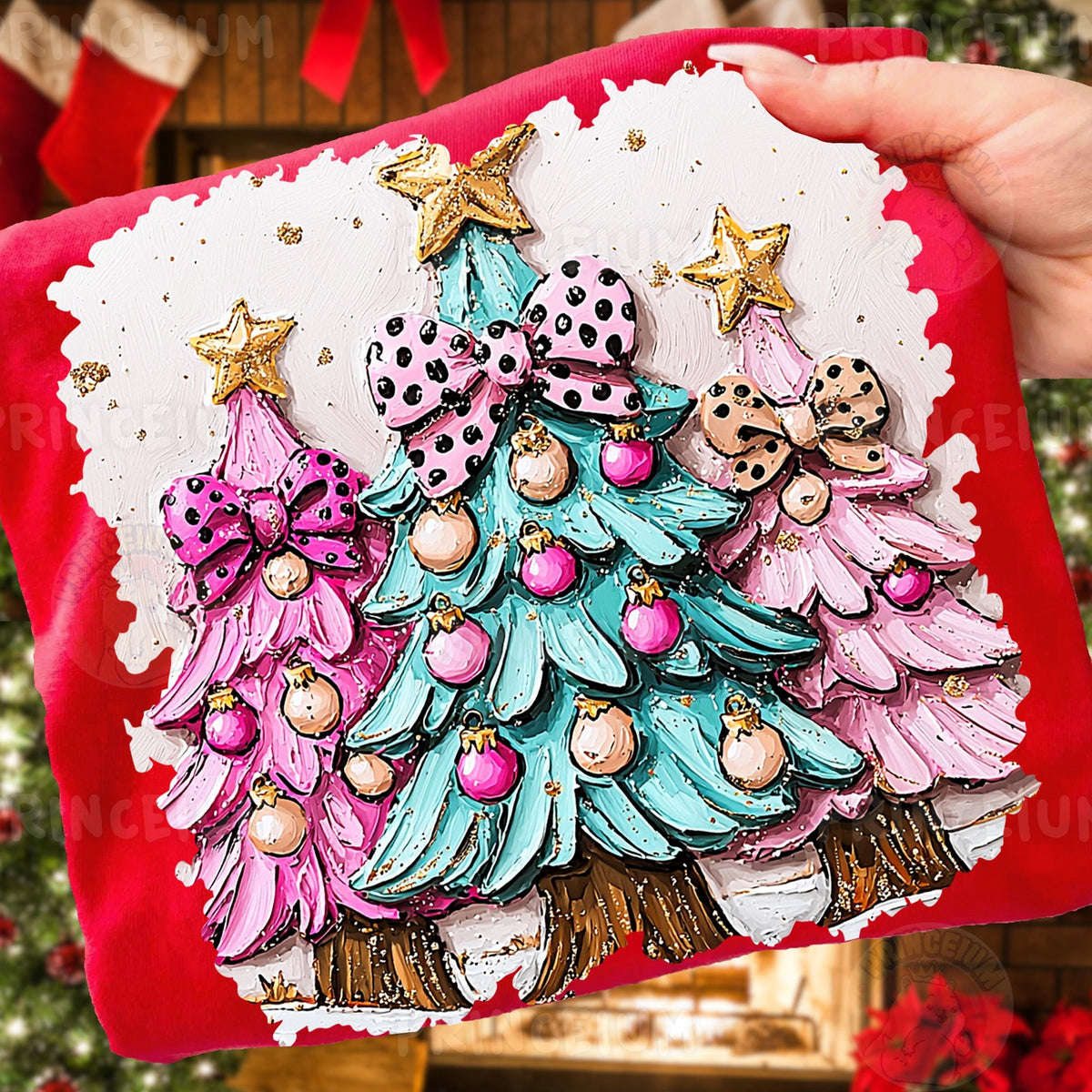 Pastel Painted Christmas Trees