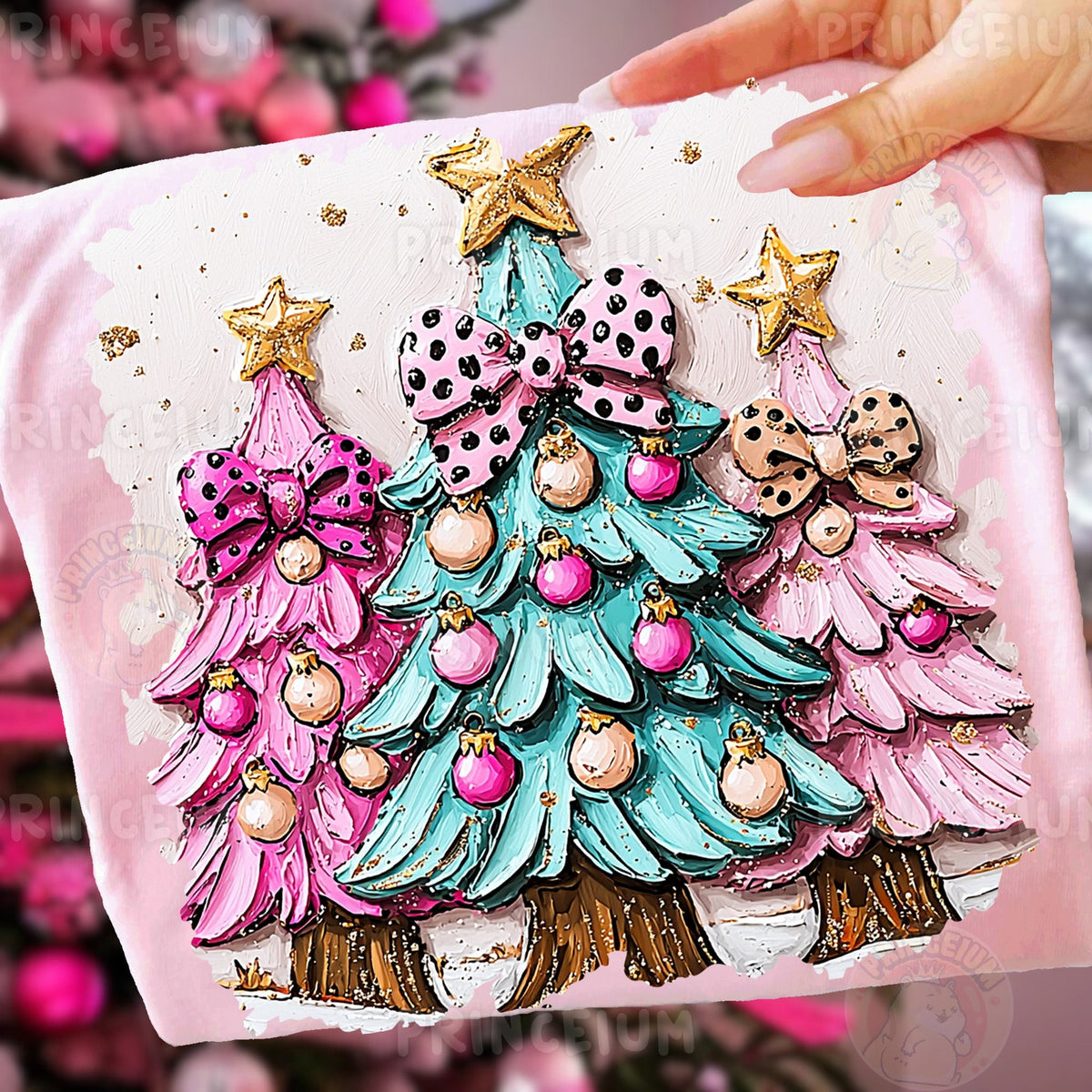 Pastel Painted Christmas Trees