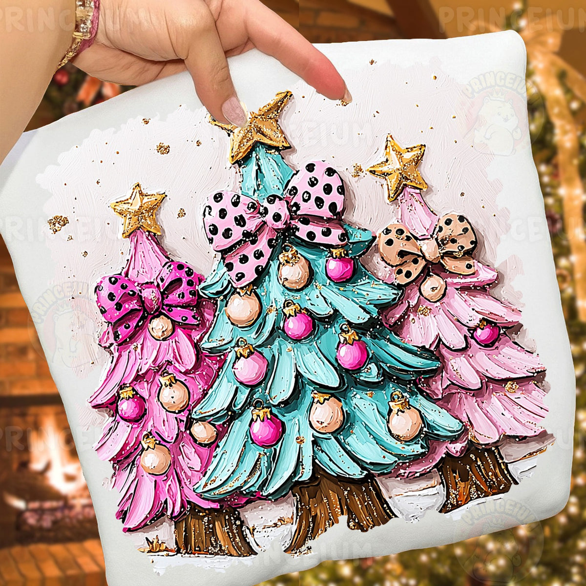 Pastel Painted Christmas Trees