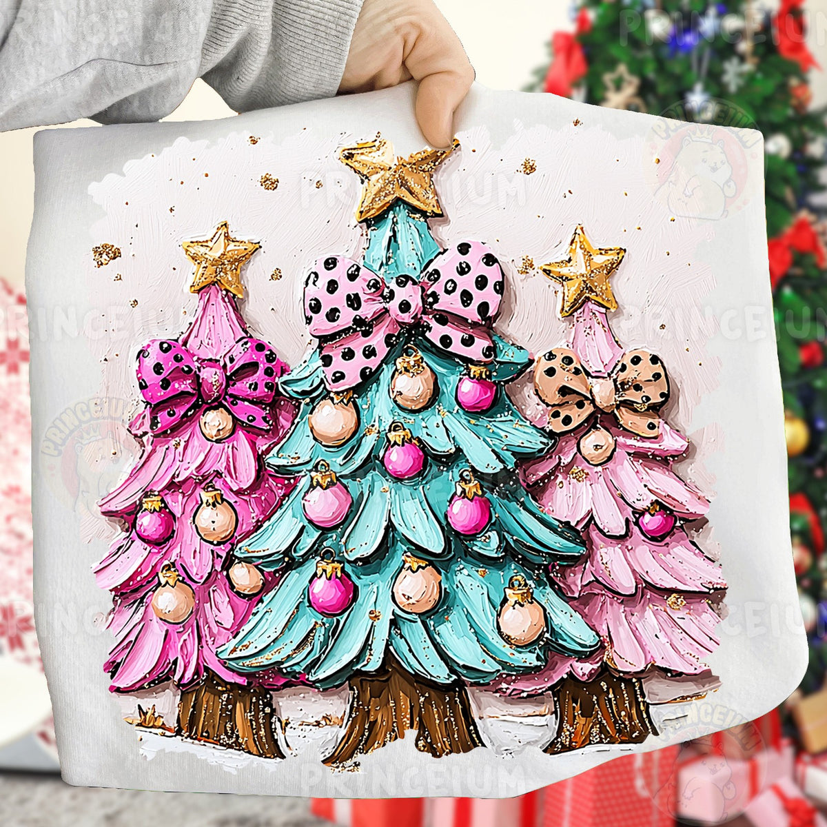 Pastel Painted Christmas Trees