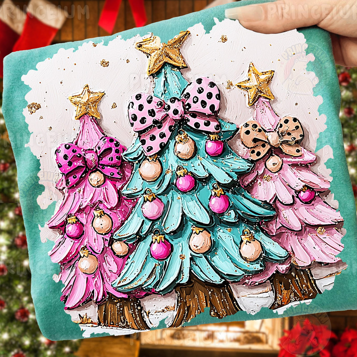 Pastel Painted Christmas Trees