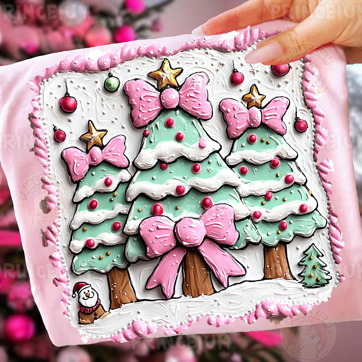Pink Bow Christmas Trees