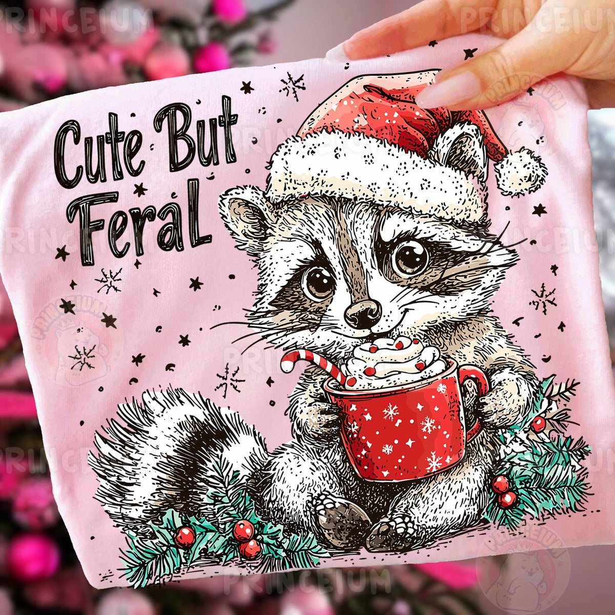 Cute But Feral Christmas Raccoon