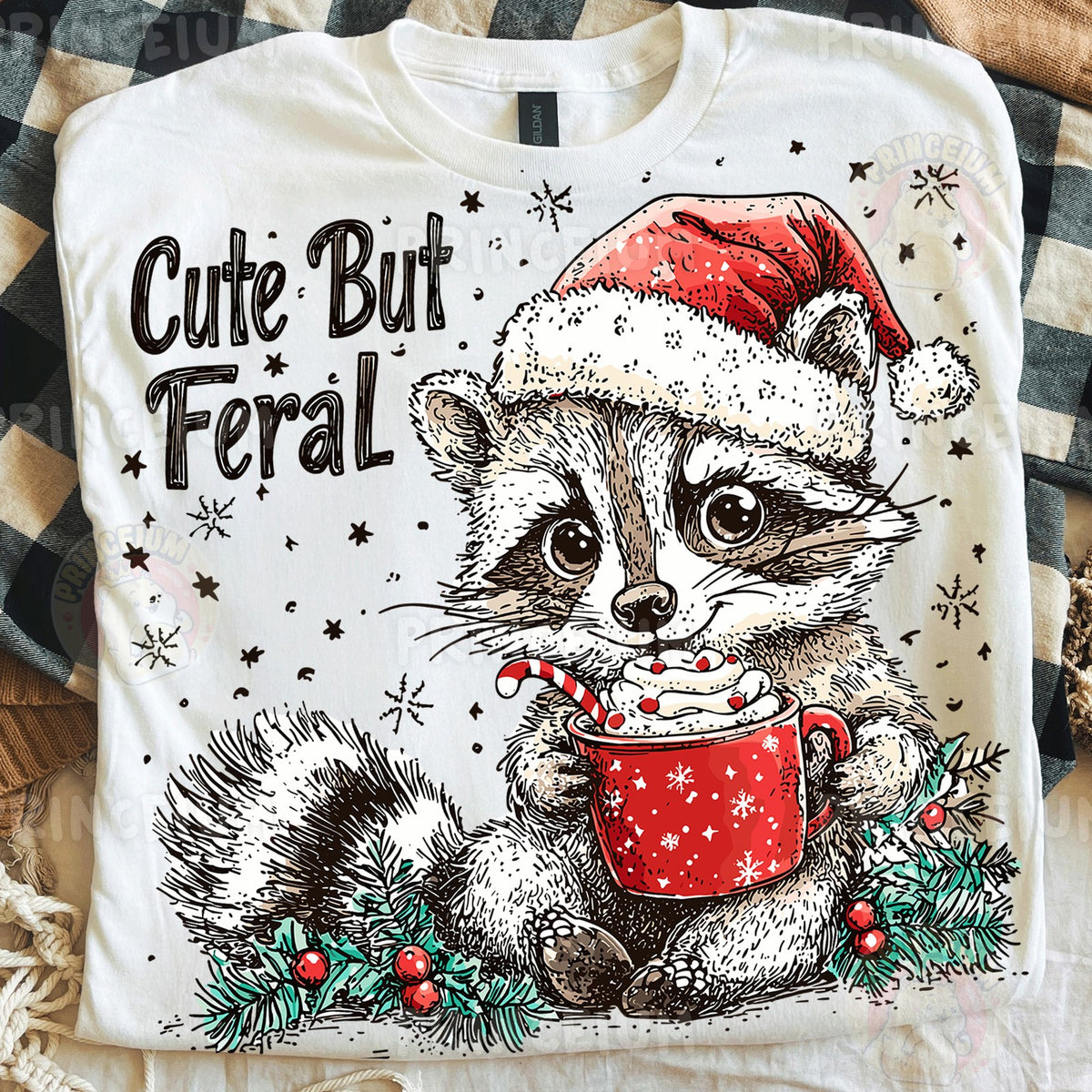 Cute But Feral Christmas Raccoon