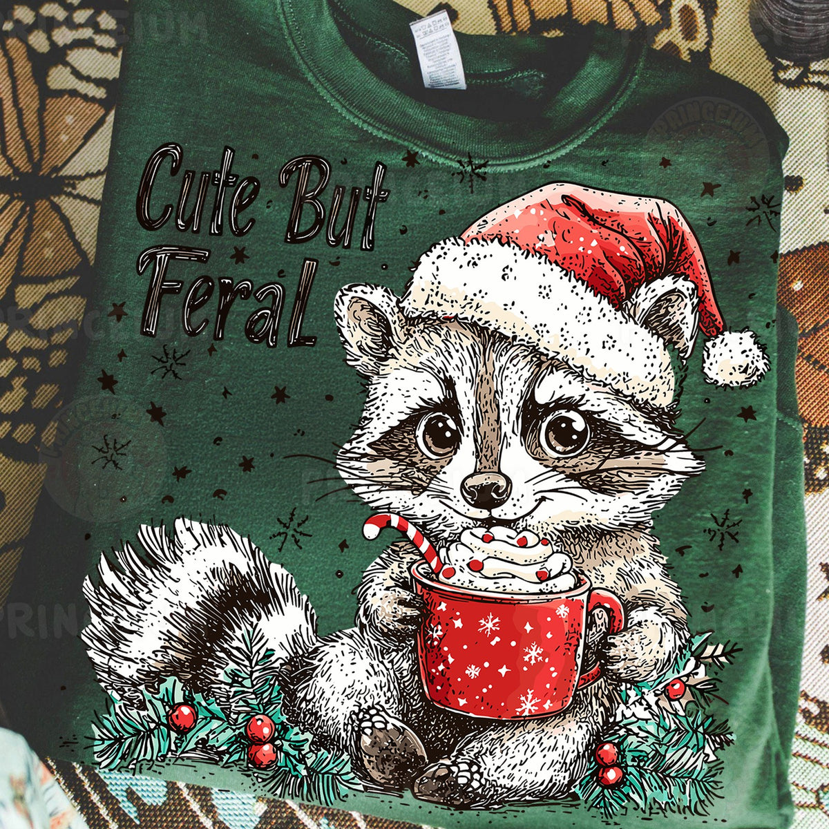 Cute But Feral Christmas Raccoon
