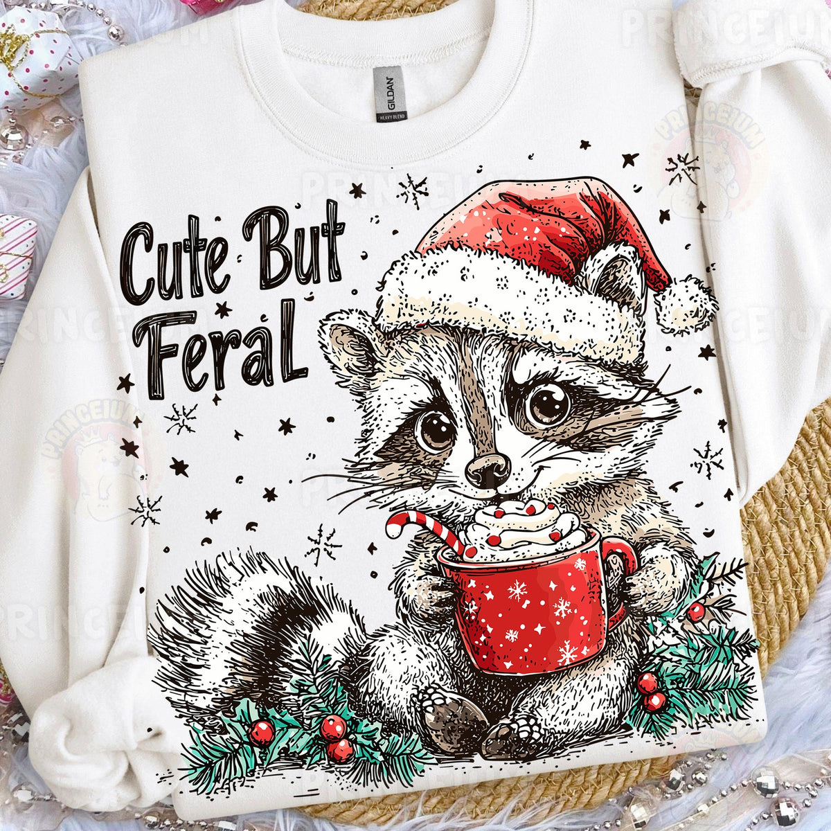 Cute But Feral Christmas Raccoon