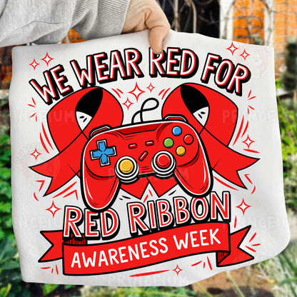 Red Ribbon Week Bundle Png, In October We Wear, Red Ribbon Week Png, Drug-Free, Anti-Drug Svg, Red ribbon Week, Sublimation Designs, Digital