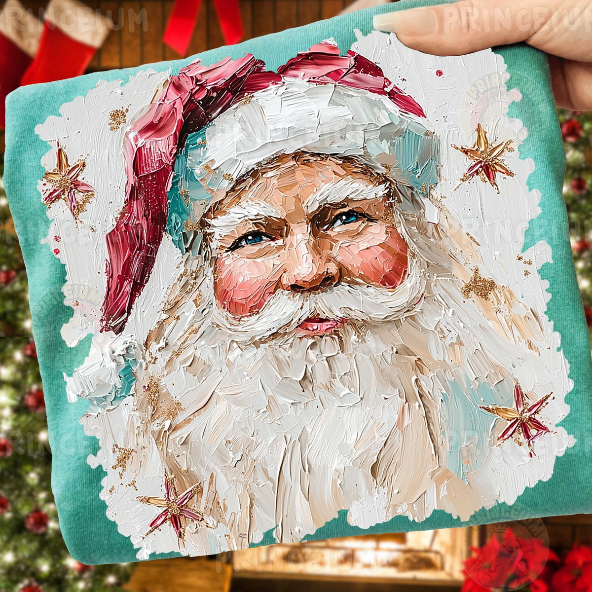 Painterly Vintage Santa