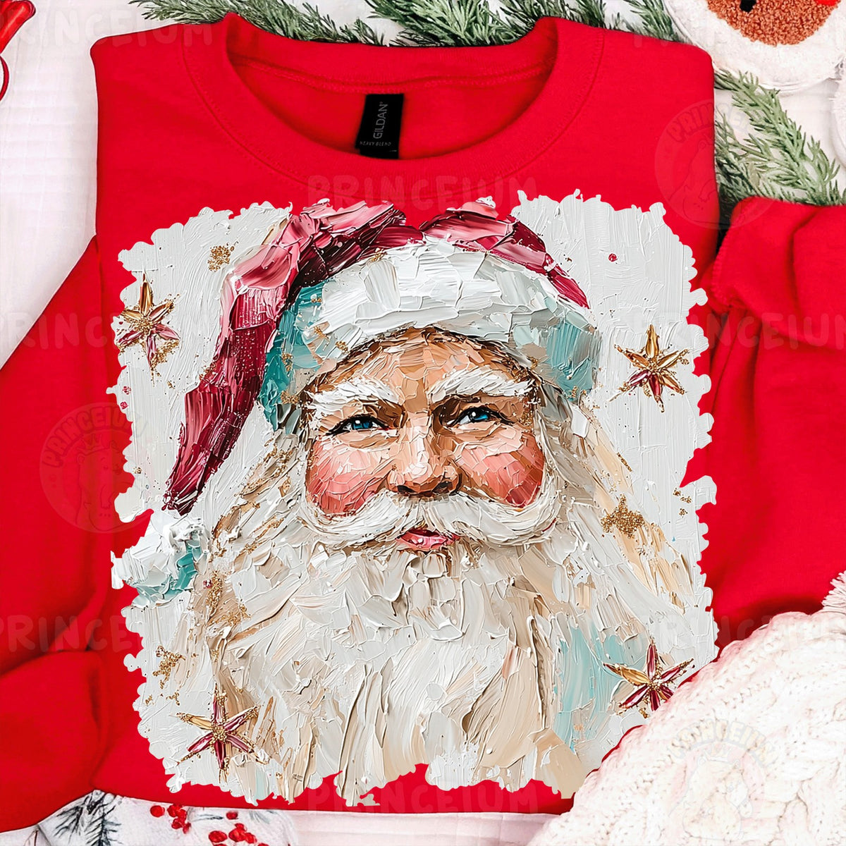 Painterly Vintage Santa