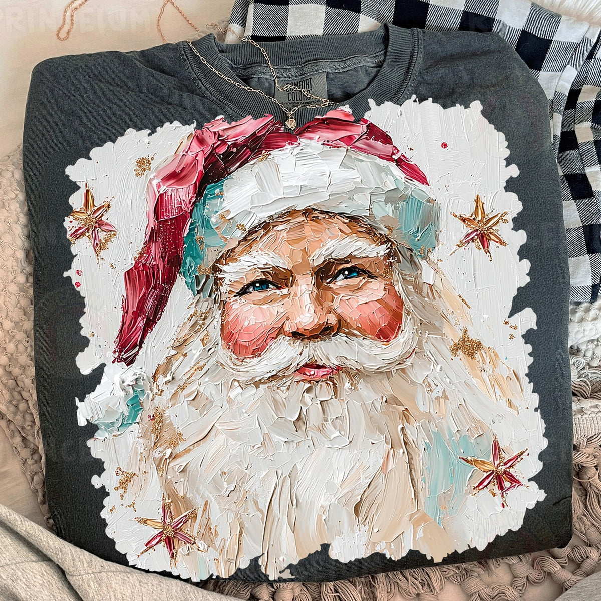 Painterly Vintage Santa