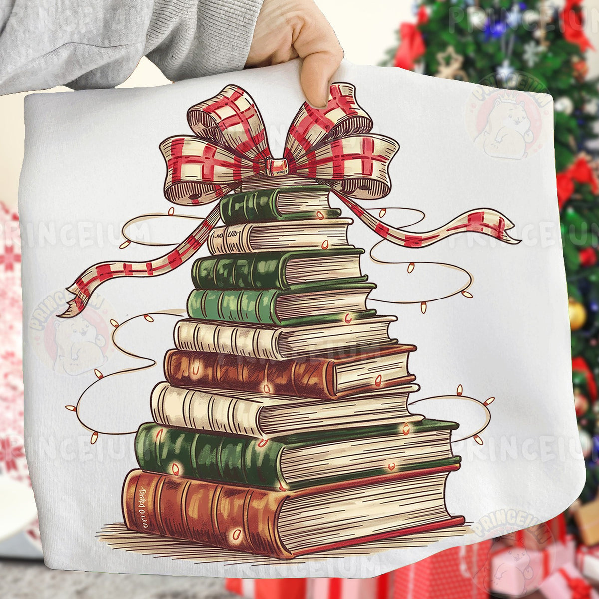 Vintage Christmas Book Stack