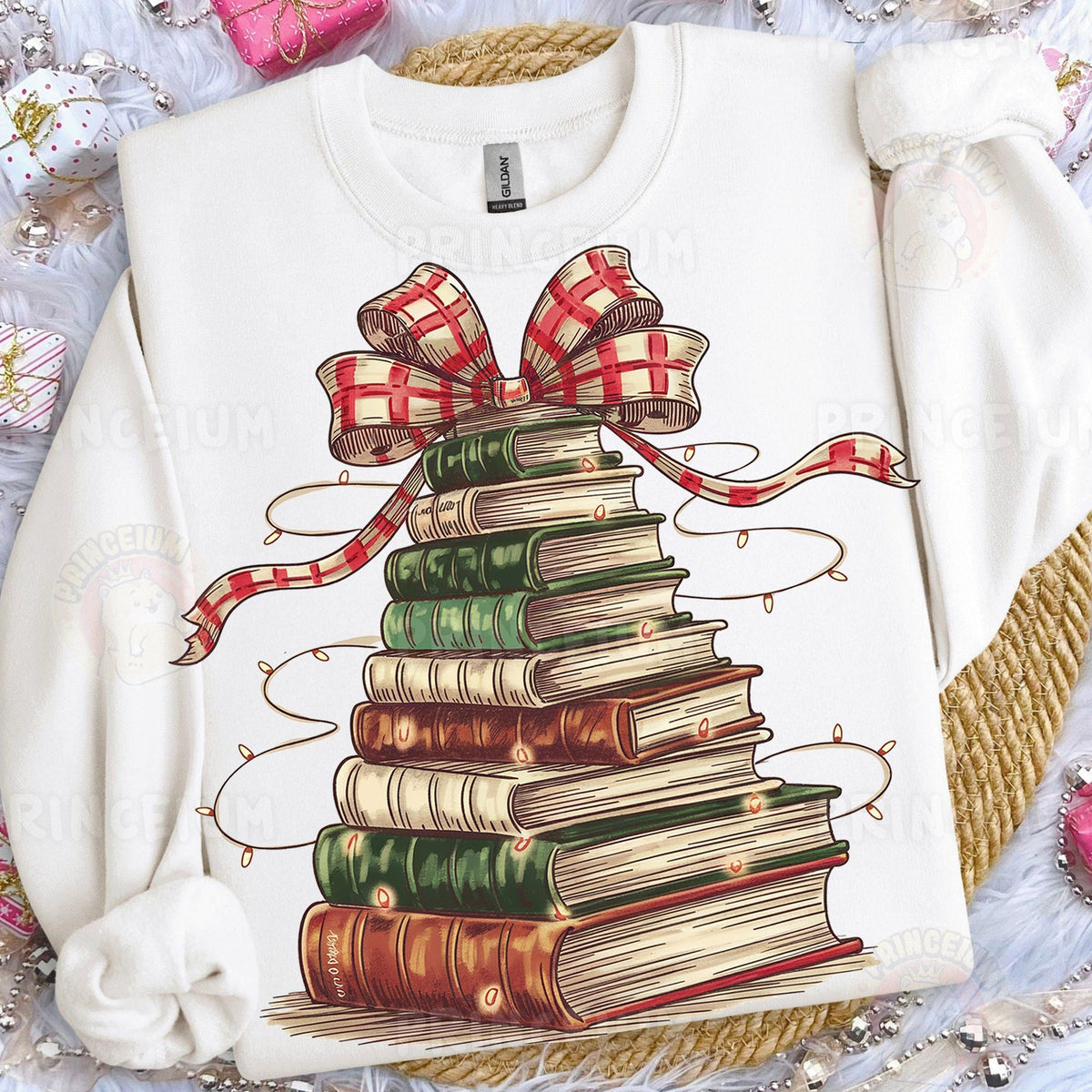 Vintage Christmas Book Stack
