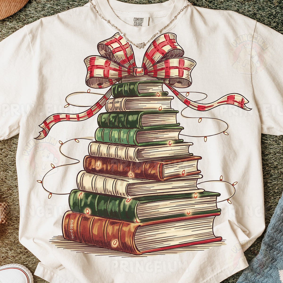 Vintage Christmas Book Stack