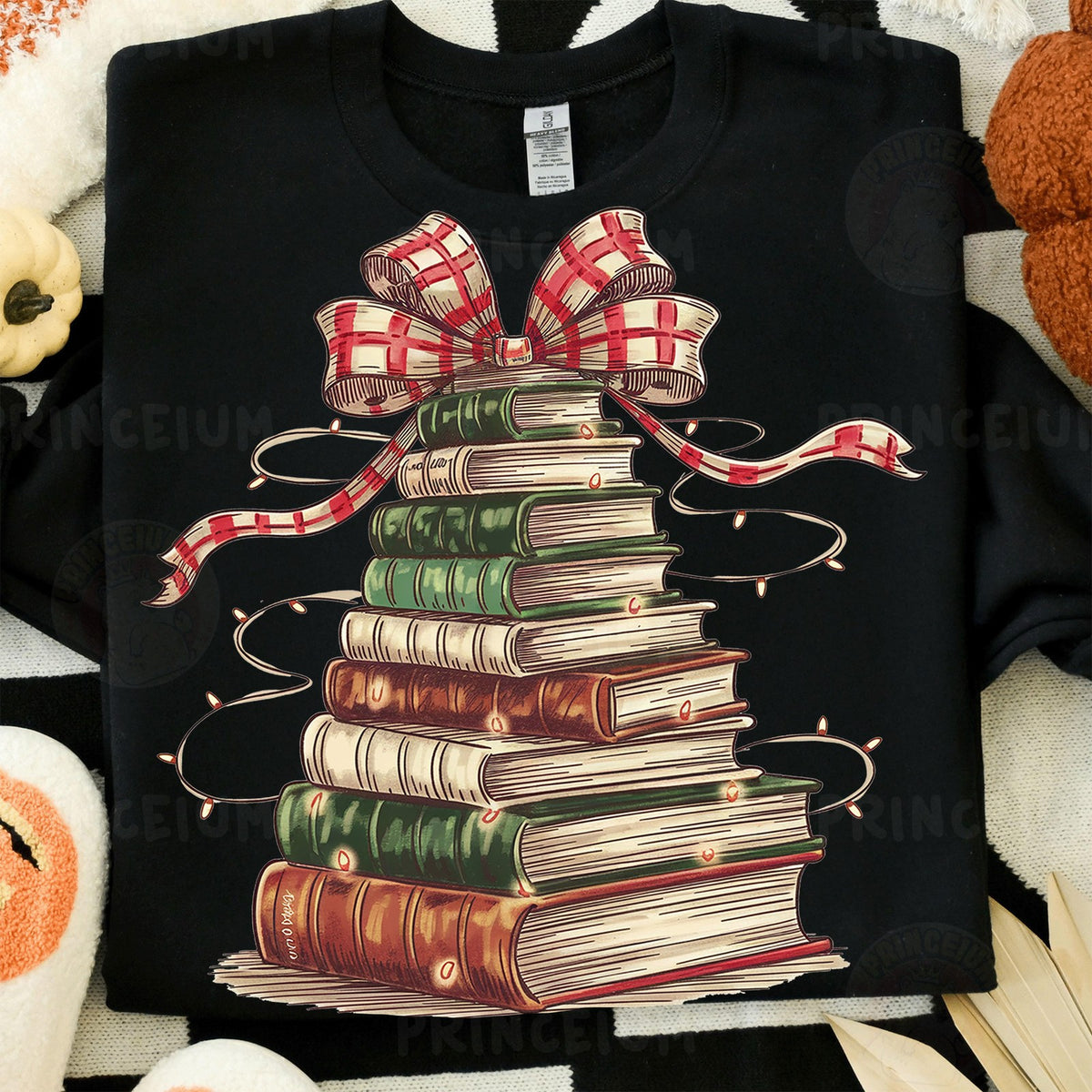 Vintage Christmas Book Stack