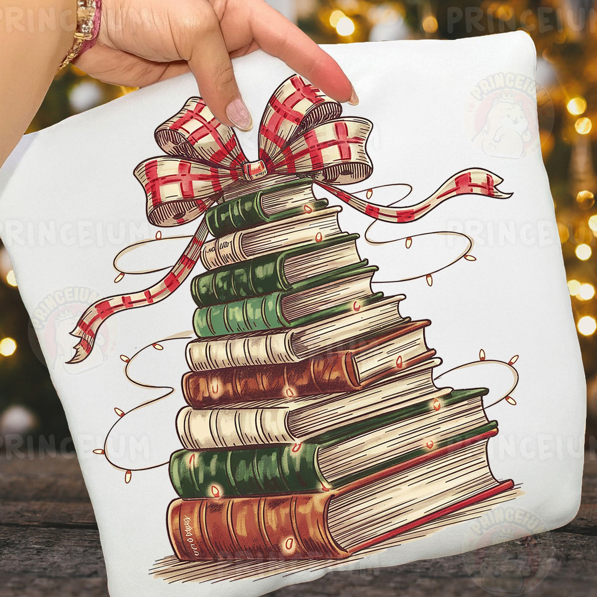 Vintage Christmas Book Stack