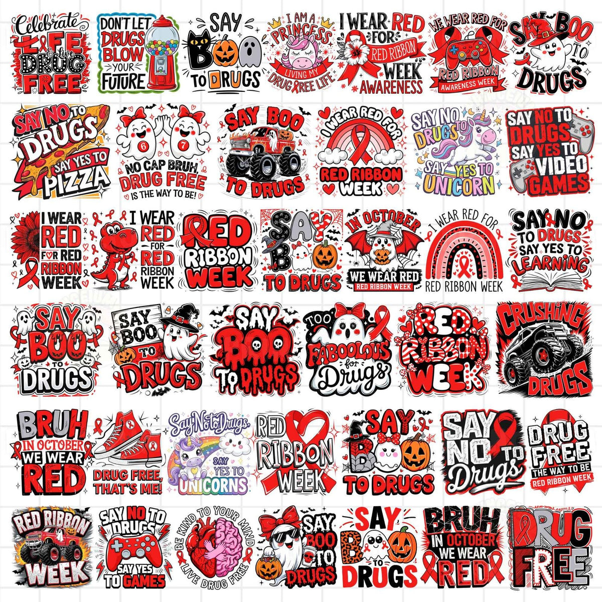 Say Boo to Drugs & Drug Free Red Ribbon Week Bundle