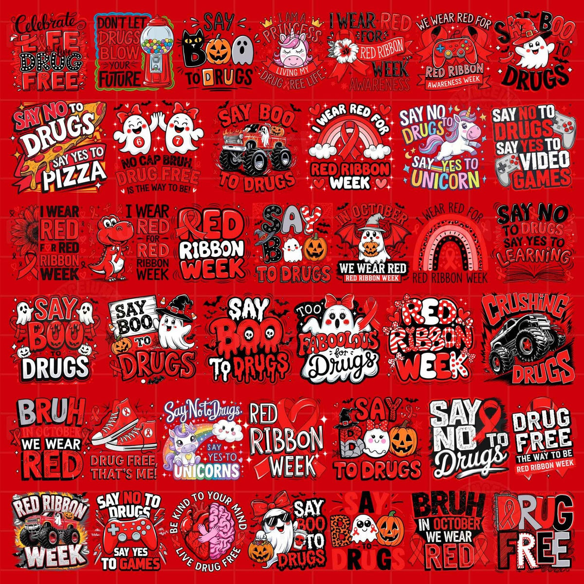 Say Boo to Drugs & Drug Free Red Ribbon Week Bundle