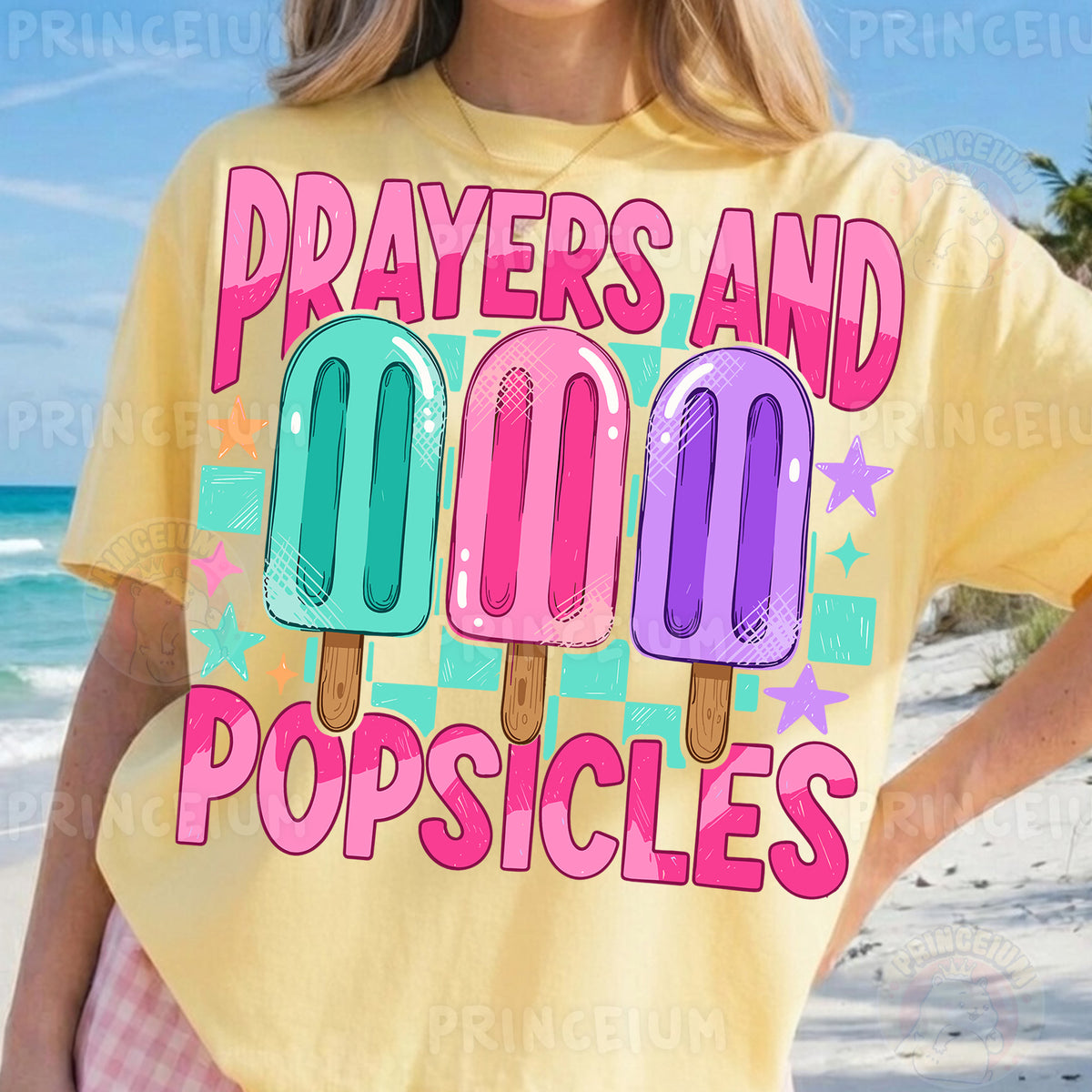 Prayers and Popsicles Sublimation Design PNG | Cute Christian Summer Digital Download