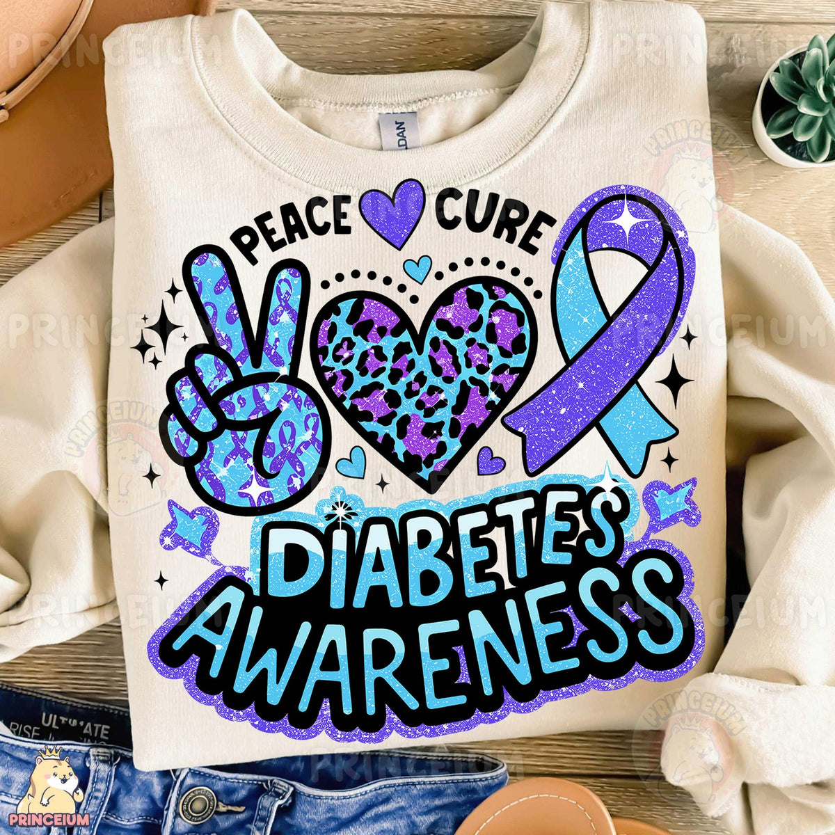 Peace Love Cure Diabetes Awareness