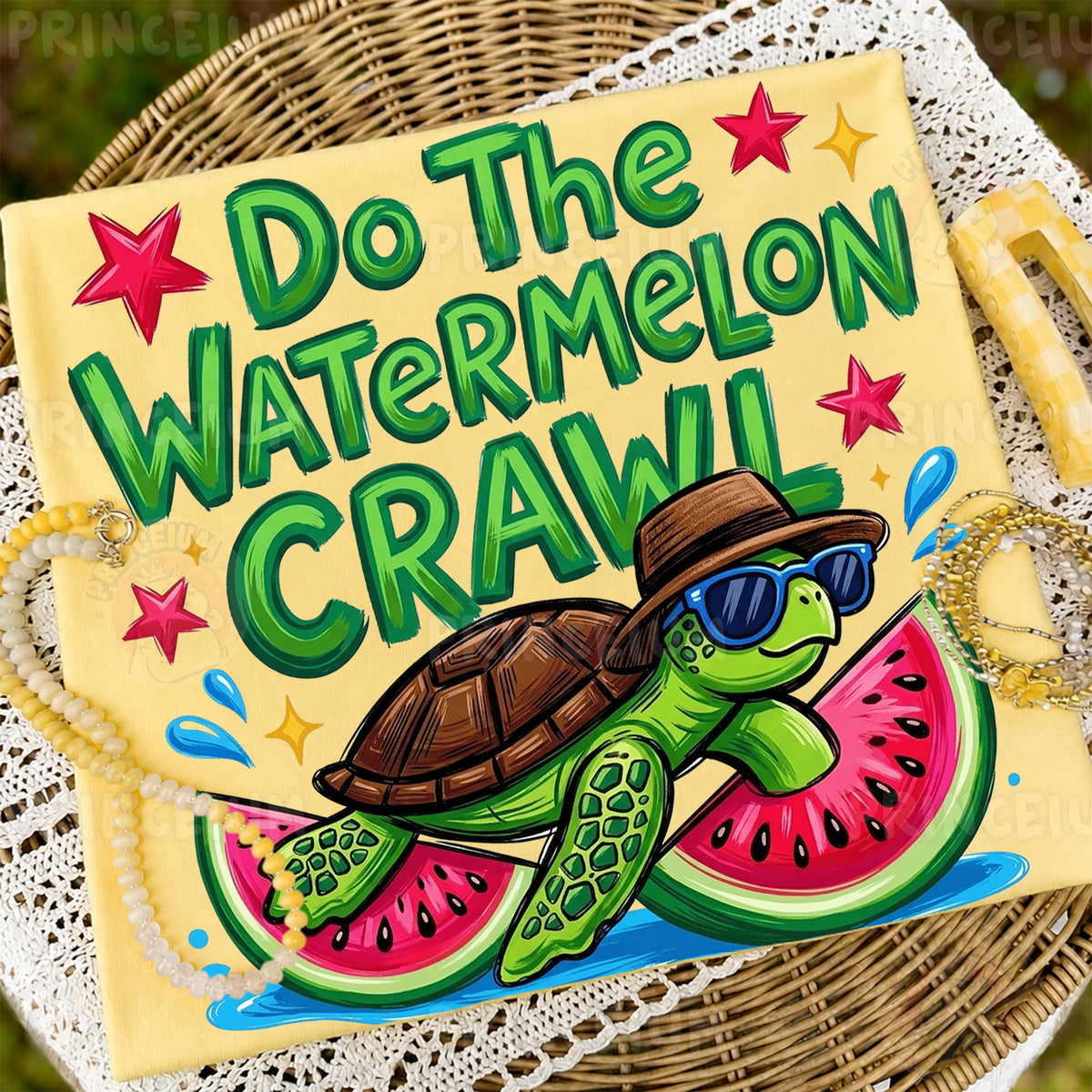 Do The Watermelon Crawl Sublimation Design PNG Turtle Watermelon Summer Digital Download