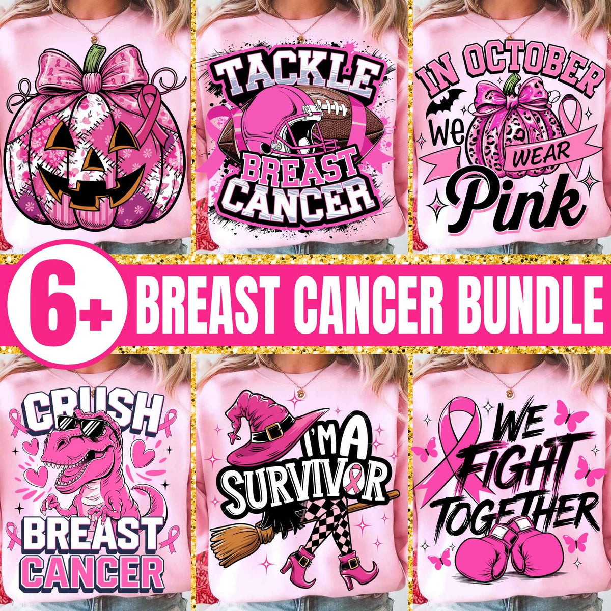 Survivor Witch & Pink Pumpkin Breast Cancer Bundle
