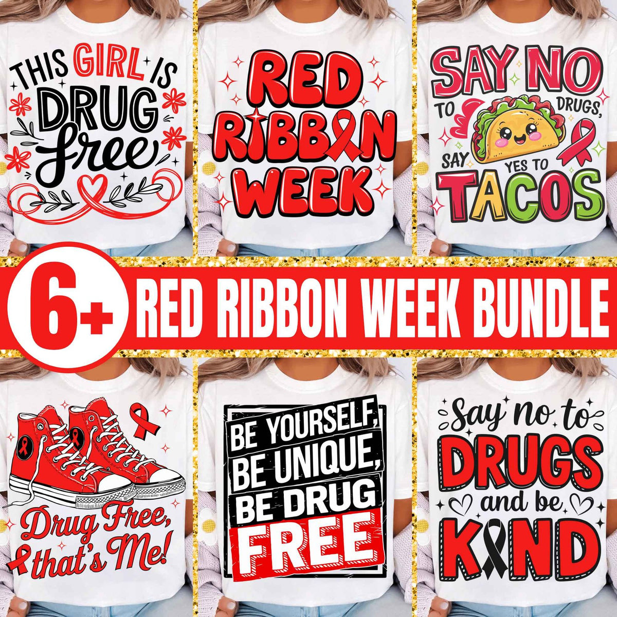 Drug Free That's Me & Say Boo Red Ribbon Week Bundle
