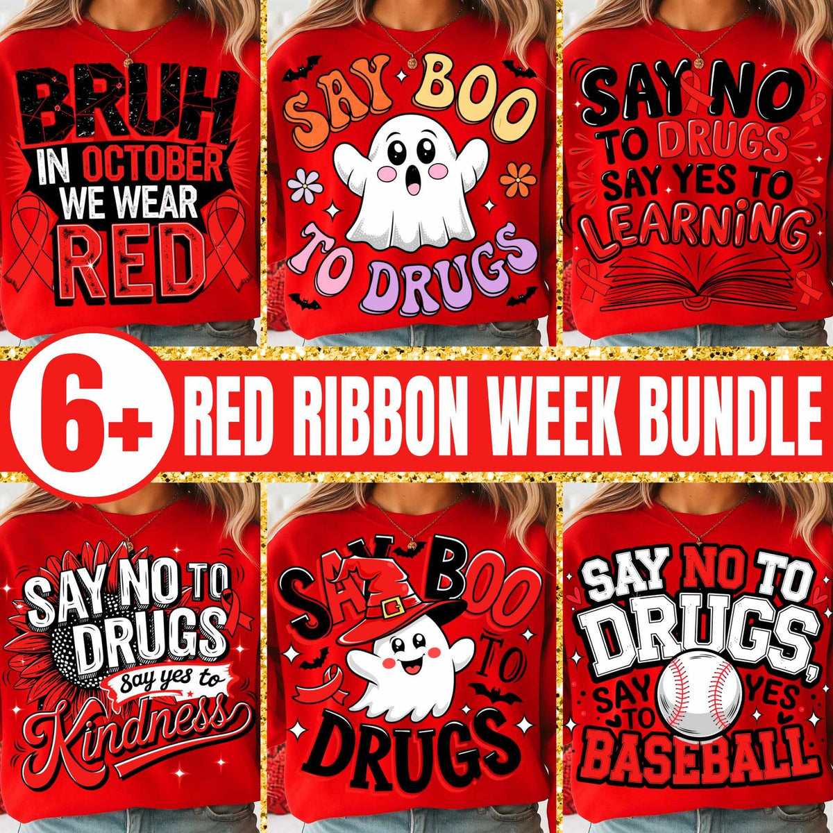 Drug Free That's Me & Say Boo Red Ribbon Week Bundle