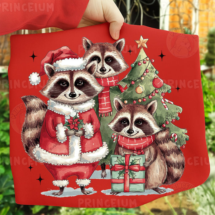 Santa Raccoon Christmas Trio