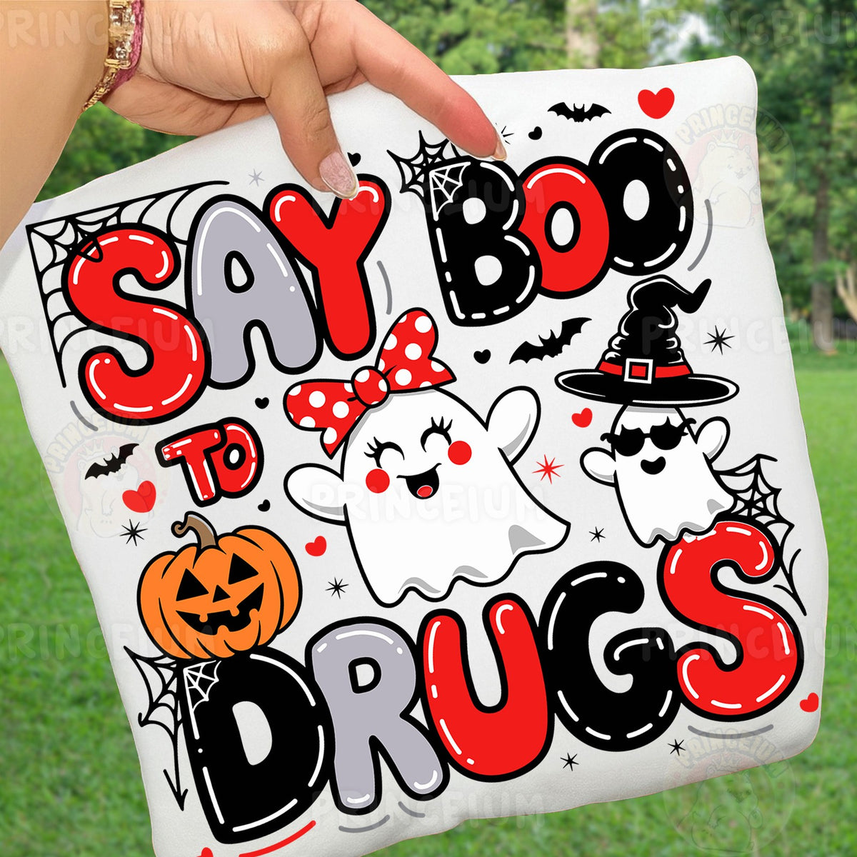 Say Boo to Drugs & Ghost Bow Red Ribbon Bundle