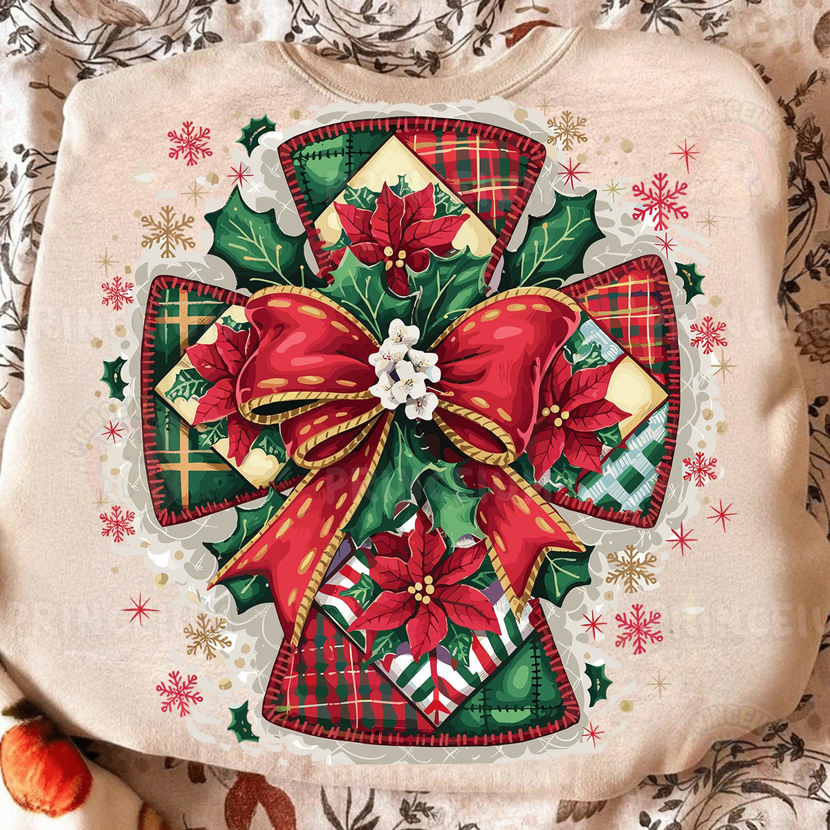 Plaid Patchwork Christmas Bow