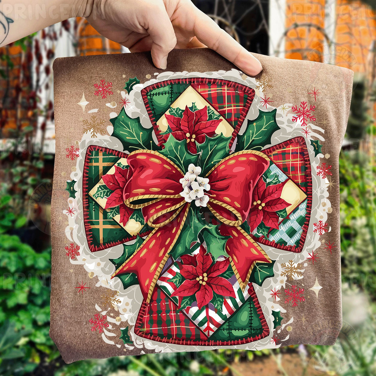 Plaid Patchwork Christmas Bow