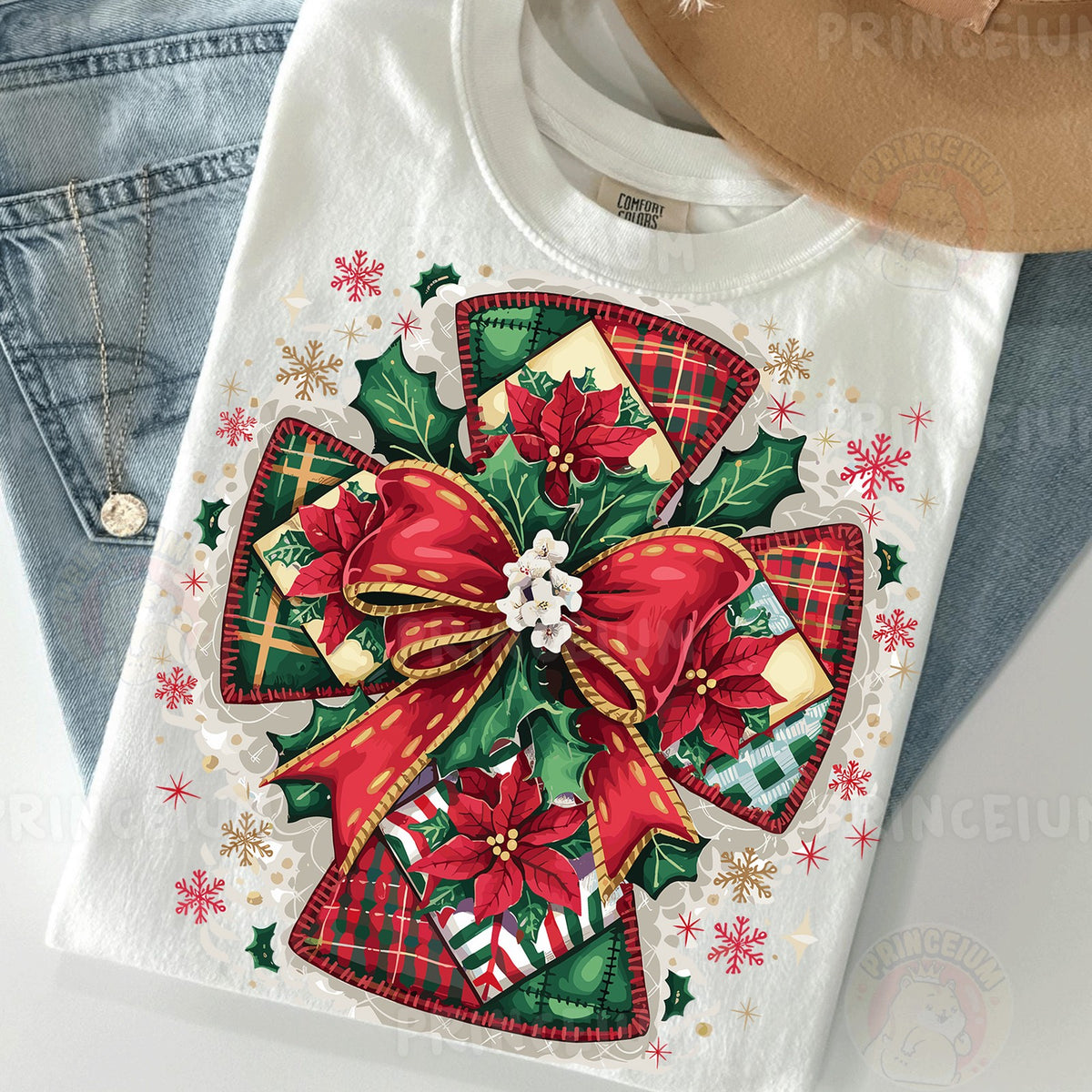 Plaid Patchwork Christmas Bow