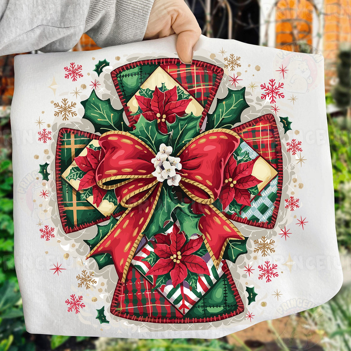 Plaid Patchwork Christmas Bow