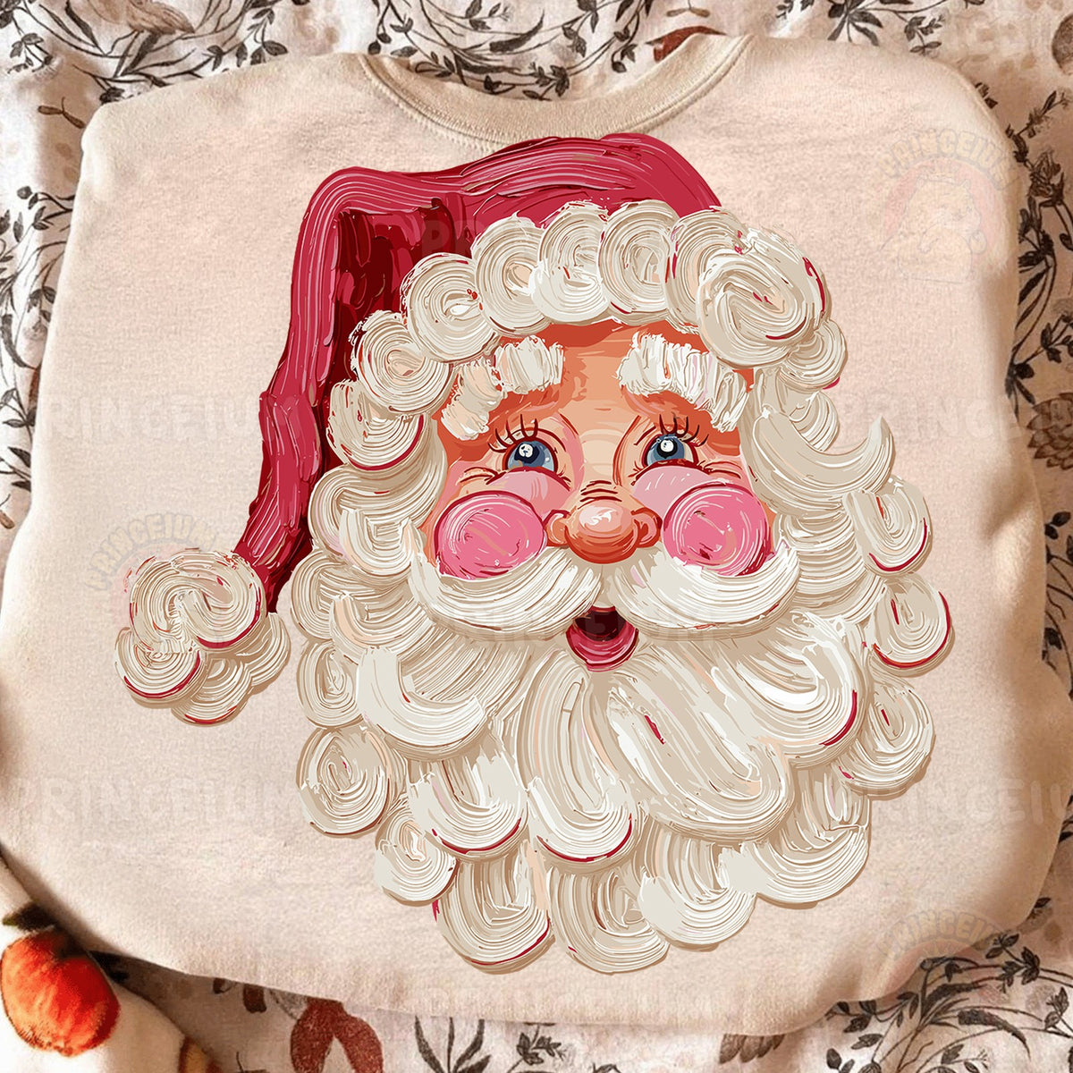 Painted Vintage Santa Face