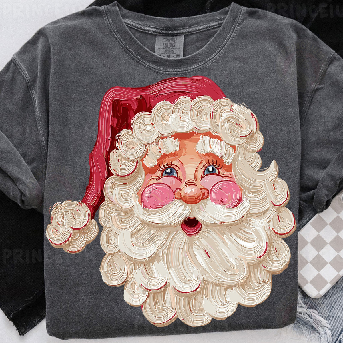 Painted Vintage Santa Face