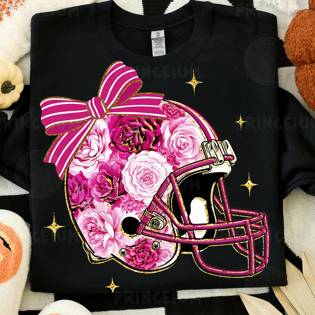 Pink Floral Football Helmet